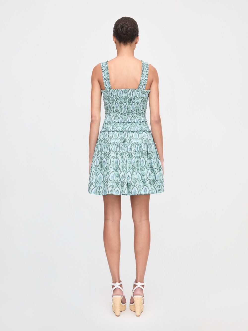 Hill House Home The Azalea Mini Nap Dress - Green Palm Ikat Size MGreen Palm Ika - Picture 3 of 3